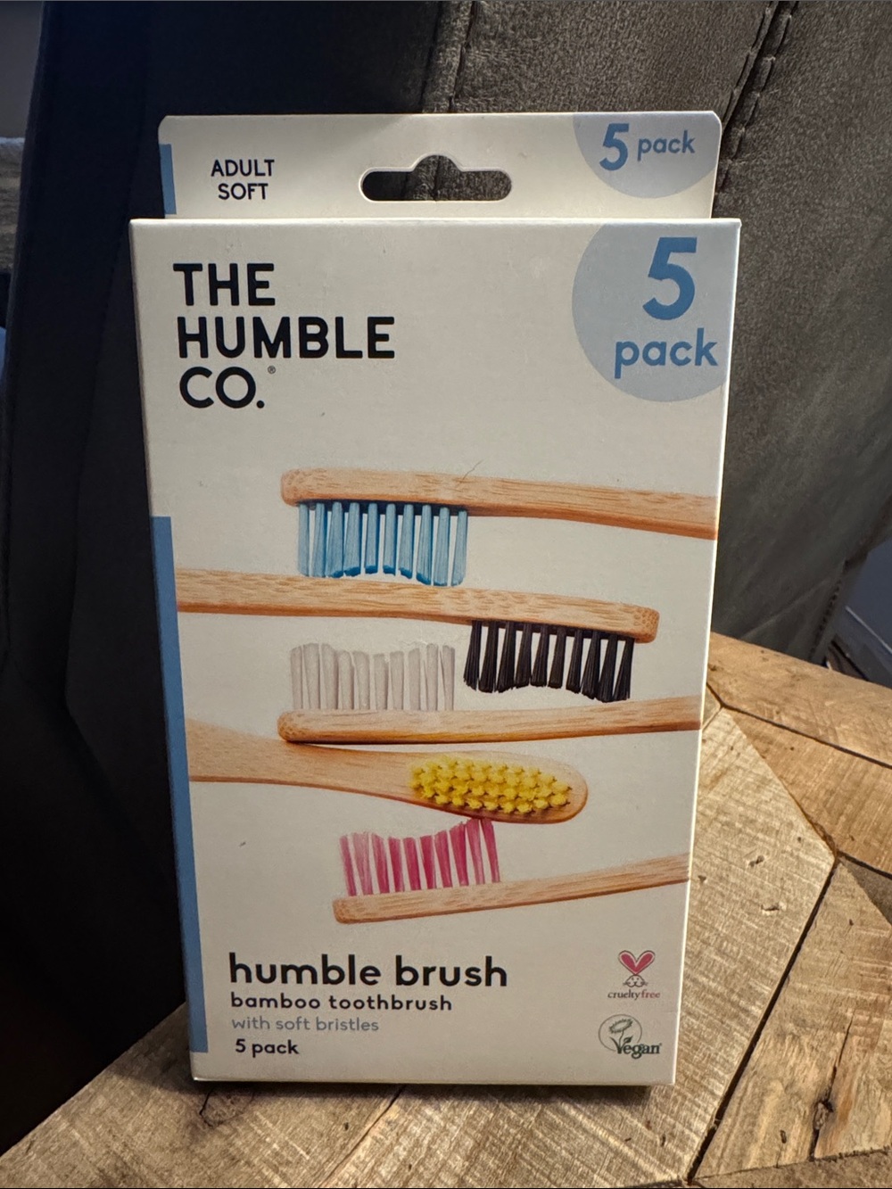 Bamboo Toothbrush 5-Pack - Multicolor Soft Bristles